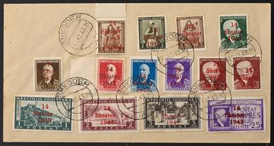 Poststück - D. Bes. Albanien Nr. 114 davon Nr. 1 mit deutlicher Abart X, - Briefmarken