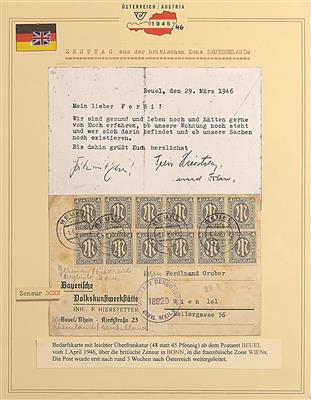 Poststück - Deutsch. britische Zone - 10 attraktive Briefe aus den frühesten Tagen der Post nach Österreich, - Stamps