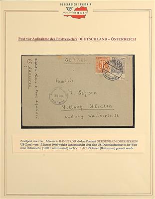 Poststück - Deutsch. sowjetische Zone - 15 attraktive Belege der Frühzeit des Postverkehrs mit Österr., - Briefmarken