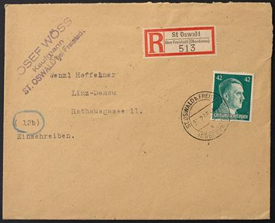 Poststück - Mühlviertel 1945 Einschreibepost aus Aigen, - Briefmarken