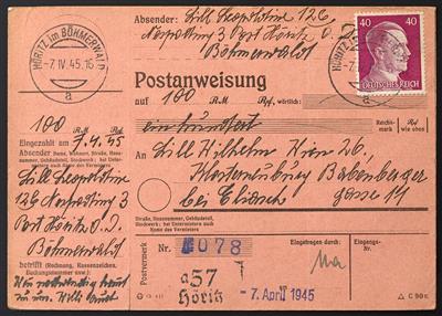 Poststück - Mühlviertel April Mai 1945 - 4 Überollbelege aus D. Beneschau, - Briefmarken