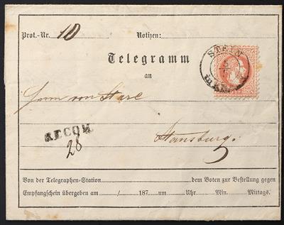 Poststück - Österr. Ausg. 1867, - Známky