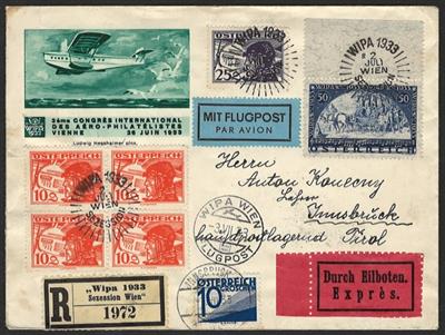 Poststück - Österr. WIPA Faser Oberrandstück - Briefmarken