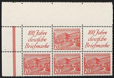 ** - Berlin Nr. W14 mit unten anhängendem Dreirstreifen Nr. 49, - Stamps