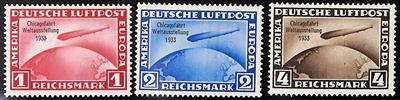 * - D.Reich Zepp. Flug  Nr. 496/498 (Chicagofahrt) schöner Satz, - Stamps