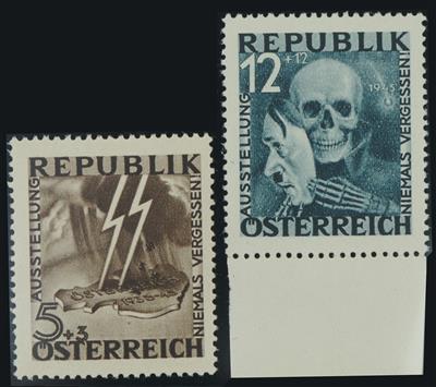 ** - Österr. 1946 - Blitz u. Totenmaske - postfr. Prachtstücke, - Briefmarken
