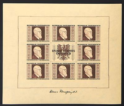 ** - Österr. gepflegte Sammlung 1945/1963 mit Rennerkleinbogen, - Stamps