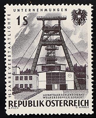 ** - Österr. Nr. 1134P (Kohlenbergbau als Probedruck in SCHWARZLILA), - Briefmarken