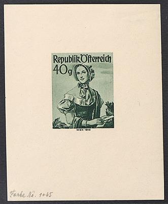 ** - Österr. Nr. 896PU (40 Groschen Trachten II als ungezähnter Einzelabzug in Funkelgraugrün), - Briefmarken