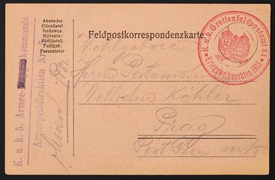 Poststück - Österr. Feldpost WK I, - Briefmarken