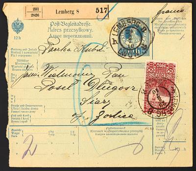 Poststück - Österr. Nr. 173 auf dreisprachiger Post-Begleitadresse aus 1910, - Stamps