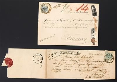 Poststück - Partie Poststücke Österr. Monarchie bzw. Lombardei aus ca. 1853 an Fürst Hugo von Windischgrätz in Florenz, - Známky