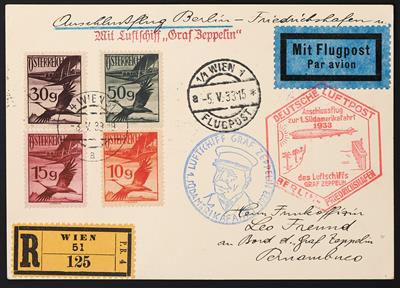 Poststück - 1. Südamerikafahrt 1933, - Známky