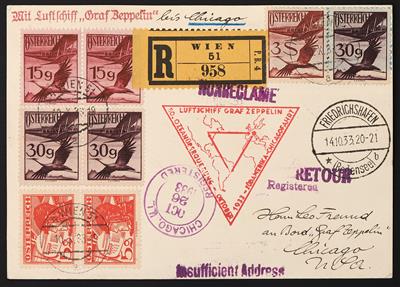 Poststück - Chicagofahrt 1933, - Briefmarken