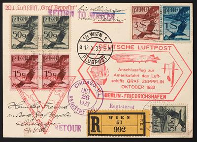 Poststück - Chicagofahrt 1933, - Známky