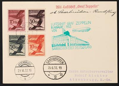 Poststück - Fahrt in das Saargebiet 1933, - Francobolli