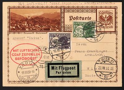 Poststück - Fahrt nach Liechtenstein 1930, - Francobolli