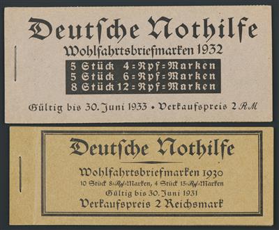 ** - D.Reich 1930 und 1932 Markenheftchen (Nothilfe 1930 und 1932) Nr. MH 29 (dgz) und 31 (ndgz), - Francobolli