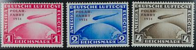 ** - D.Reich Zepp. Flug  Nr. 456/58 (Polarfahrt), - Stamps