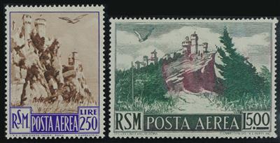 ** - Kleine Sammlung San Marino Ausg. ca. 1943-1980 - meist Flugpostmarken, - Známky
