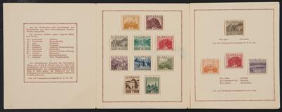 * - Österr. 1929 - Gr. Landschaft kpl. im Faltblatt mit Beschreibung und Unterschriften von Rudolf Junk, - Stamps