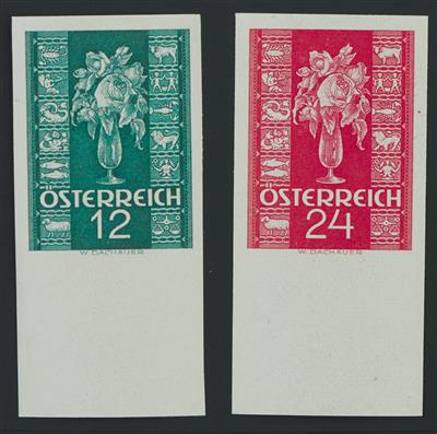 ** - Österr. 1937 "Glückwunschmarken" (ANK Nr. 658/59 U) postfr. Unterrandstücke, - Stamps
