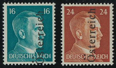 ** - Österr. 1945 Lokalausgabe LEIBNITZ kpl. 1 Pfg. bis 24 Pfg. mit einheitlich schmales O und eckigen Punkten, - Známky