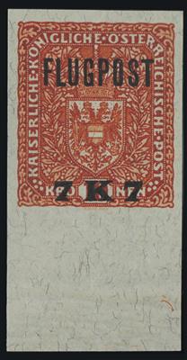 ** - Österr.   ANK Nr. (3) B - 7 K auf 10 K rötlichbraun (nicht verausg.), - Stamps