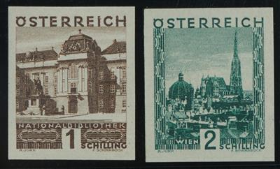 ** - Österr. Gr. Landschaft - 1 und 2 S ungezähnt (ANK Nr. 510 U und 511 U), - Stamps