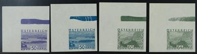 ** - Österr. Kl. Landschaft (Nr. 530/43 U) kpl. alle ungezähnt mit Randbalken, - Stamps