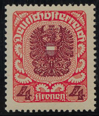 ** - Österr. Nr. 317 yb (4 Kronen dkl. zinnoberrot/ schwarzlila) mit Farbfotoattest Soecknick, - Briefmarken