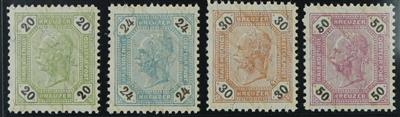 ** - Österr. Nr. 63/66 P II mit Lackstreifen postfr. Prachtske., - Stamps