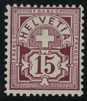 ** - Schweiz   ANK Nr. 93 b (15 C. rötlichlila), - Stamps