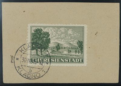 Briefstück - Böhmen und Mähren Zulassungsmarke Nr. 1 (Theresienstadt) auf Briefstück mit klarem Stpl. KLADNO 1 30. IV.45, - Stamps