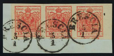 Briefstück - Lombardei-Venetien Nr. 3H Typ IIIa/4, - Briefmarken