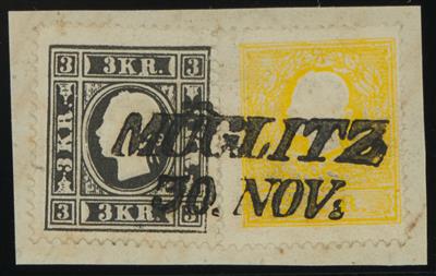 Briefstück - Österr. Nr. 10I + 11Ib, - Briefmarken