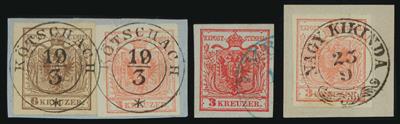 gestempelt/Briefstück - Österr. Nr. 3 M - Gravurtype 1-2, - Briefmarken
