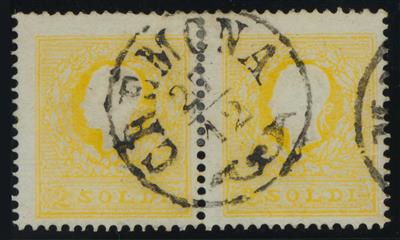 gestempelt - Lombardei Nr. 6 I (2 Soldi dkl. gelb Kartonpap. 0,12 mm), - Briefmarken