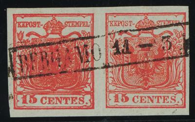 gestempelt - Lombardei-Venetien Nr. 3H Ty IIa Platte 2, - Briefmarken
