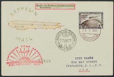 Poststück - D.Reich Zepp. Flug Nr. 456/58 (POLARFAHRT - Briefmarken