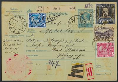 Poststück Österr. 1910 Postbegleitadresse - Známky