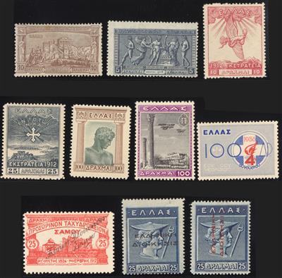 */gestempelt/** - Reichh. u. interess. Sammlung Griechenland Ausg. 1861/1960 (m. Gr. u. Kl. Hermesköpfen) versch. Erh., - Briefmarken