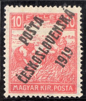 + - Tschechosl. Nr. 118 (10 Filler rosa m. weißer Ziffer), - Stamps