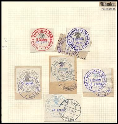 gestempelt/Briefstück/* - Partie Albanien aus ca. 1913/1938, - Briefmarken