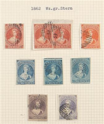 gestempelt/Briefstück/Poststück - Sammlung Neuseeland (New Zealand) ca. 1855/1864, - Briefmarken