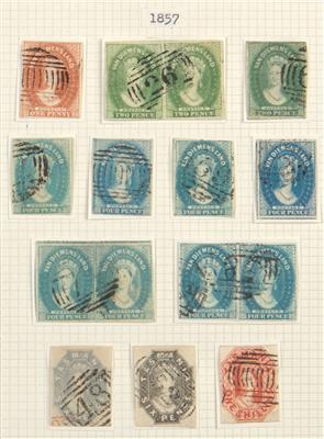 gestempelt - Kl. Sammlung Van Diemens Land (Tasmanien) 1855/57, - Stamps