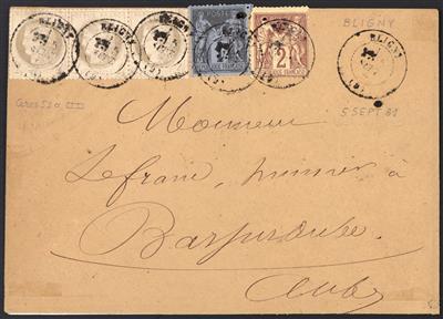 Poststück/Briefstück - Kleine Partie Poststücke Frankreich aus 1872/75, - Francobolli