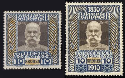 **/* - Österr. Ausg. 1908 sowie 2K/10K aus 1910, - Stamps