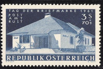 ** - Österr. Nr. 1142P (Tag der Briefmarke 1961 als Probedruck in DUNKELBLAU), - Známky
