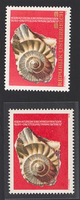 ** - Österr. Nr. 1528F (Ammonit mit fehlendem Golddruck), - Známky
